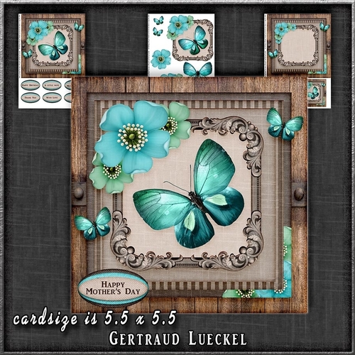 Vintage Wood Butterflies and Flowers 1263