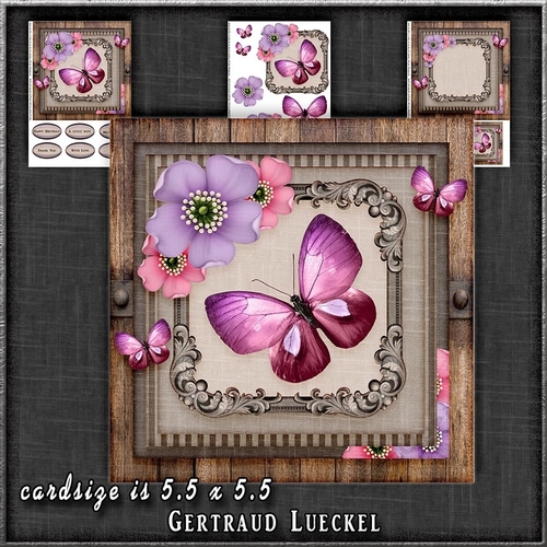 Vintage Wood Butterflies and Flowers 1264