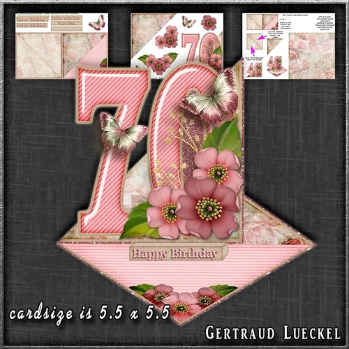 Vintage Easel 70th Birthday Card Kit 1178