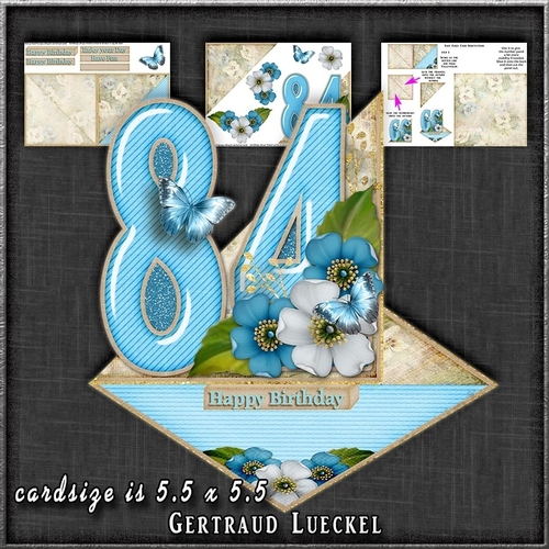 Vintage Easel 84th Birthday Card Kit 1180