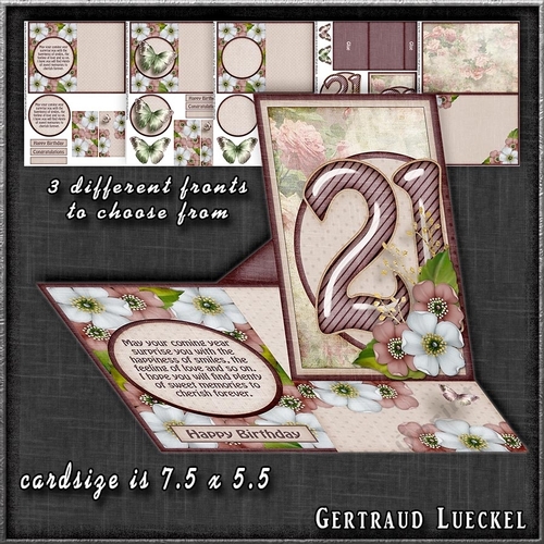  Vintage Side Easel Card With Three Different Fronts 1265