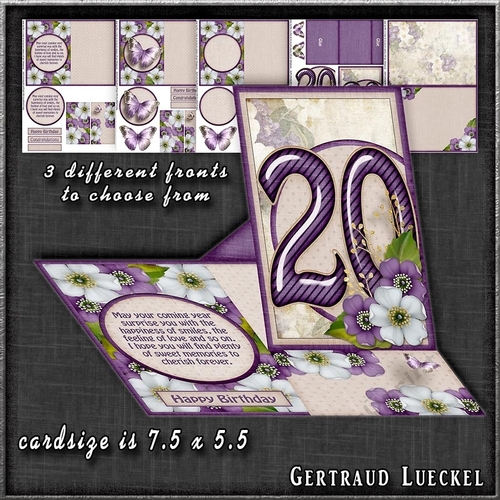  Vintage Side Easel Card 20th With Three Different Fronts 1265
