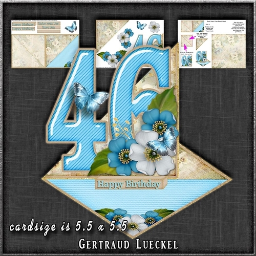Vintage Easel 46th Birthday Card Kit 1180