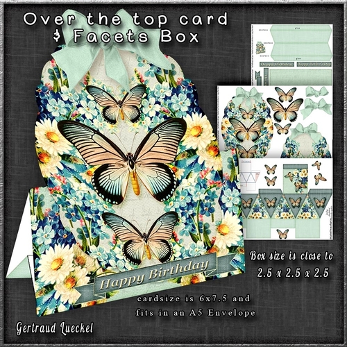 Over The Top Card and Facets Box Butterflies and Flowers