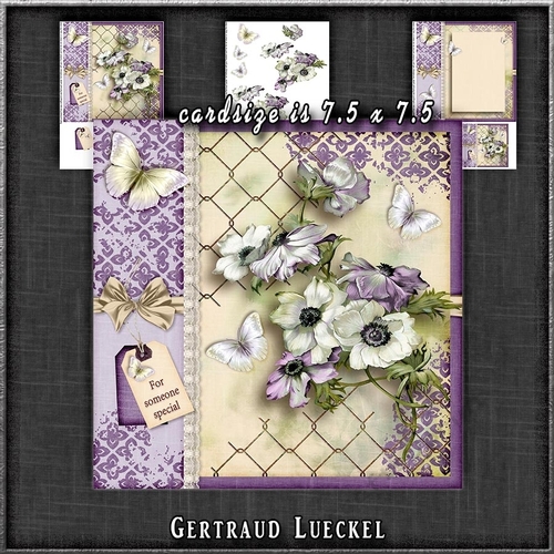 Vintage Flowers Purple Creme Dream 1272
