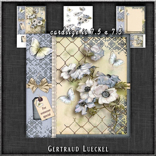 Vintage Flowers Blue Creme Dream 1272