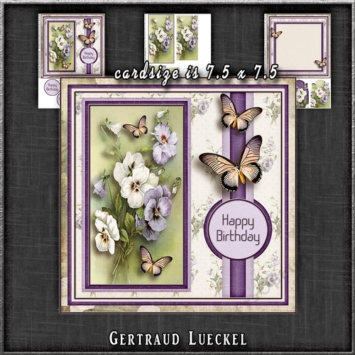 Vintage Card Topper Purple Fantasy 1274