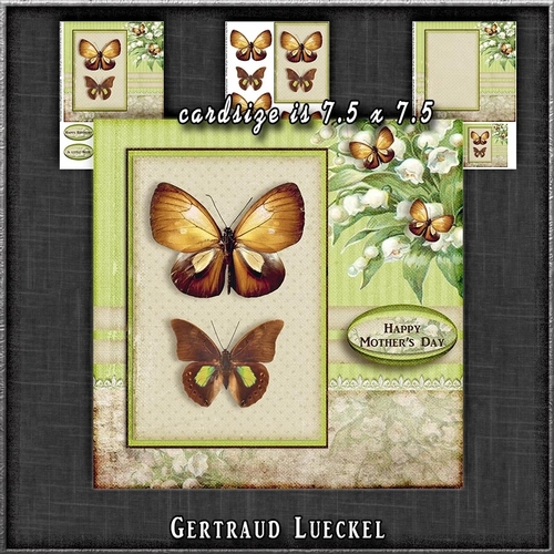Vintage Flowers Butterflies and Lace 1275