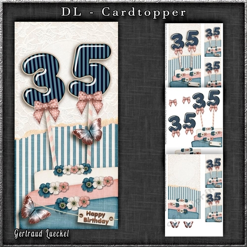 Vintage DL 35th Birthday Topper Cardkit 1294