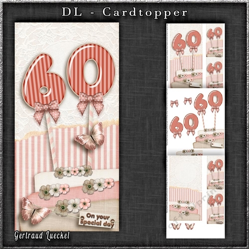 Vintage DL 60th Birthday Topper Cardkit 1294