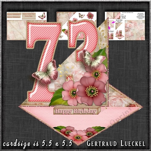 Vintage Easel 73th Birthday Card Kit 1178