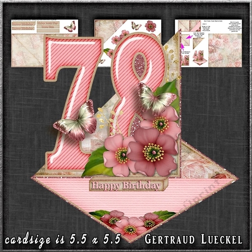 Vintage Easel 78th Birthday Card Kit 1178