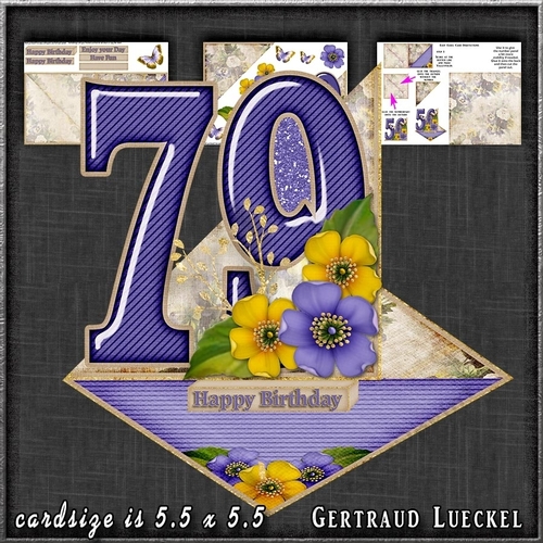 Vintage Easel 79th Birthday Card Kit 1179