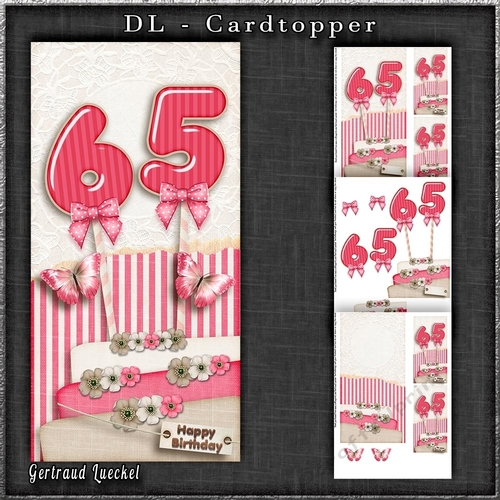 Vintage DL 65th Birthday Topper Cardkit 1294