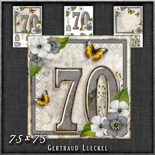 Vintage Birthday 90th Card Topper Kit 1192
