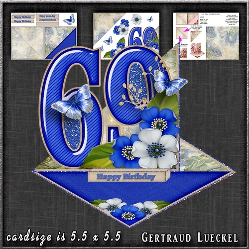 Vintage Easel 69th Anniversary Birthday Card Kit 1178