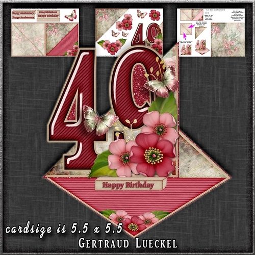 Vintage Easel 49th Anniversary Birthday Card Kit 1178