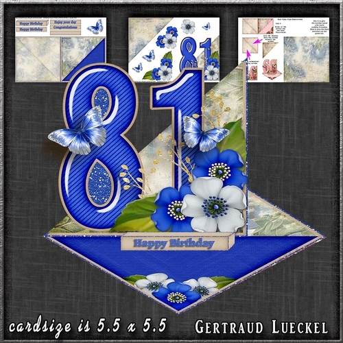 Vintage Easel 81th Anniversary Birthday Card Kit 1178