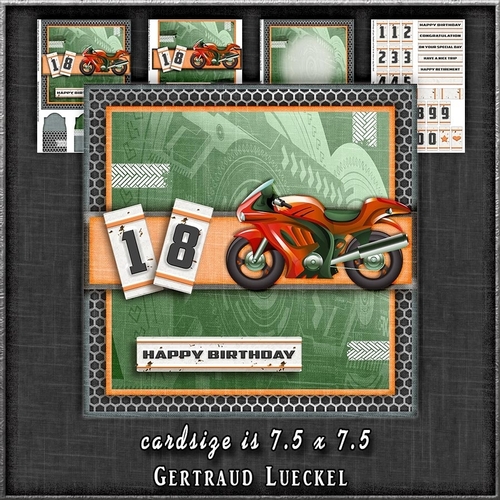 Motorbike Fan Card Topper Card Kit 1297