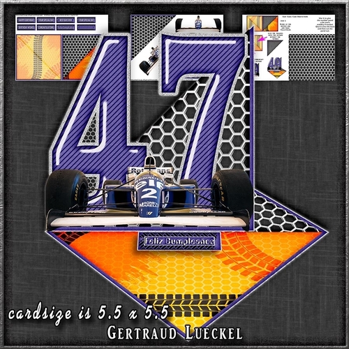 Vintage Easel 47th Feliz Cumpleaños Happy Birthday formula 1 