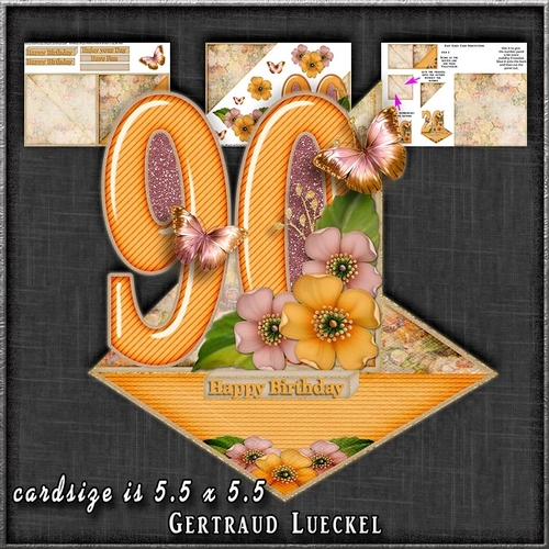 Vintage Easel 90th Birthday Card Kit 1184