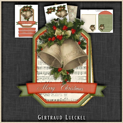 Vintage Banner Card Christmas 1316
