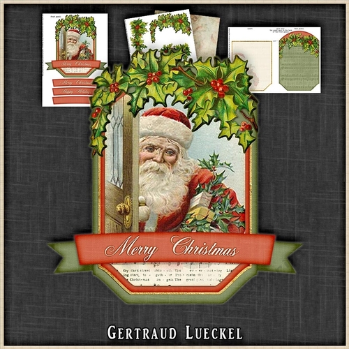 Vintage Banner Card Christmas 1316