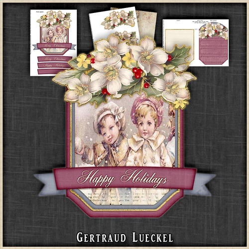 Vintage Banner Card Christmas 1317