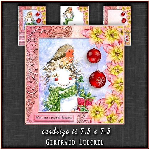 Magical Christmas Snowman With A Robin 1329