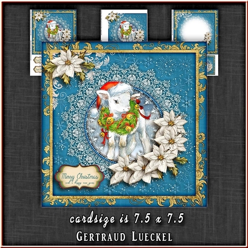 Christmas New Year Lamb Card Topper 1333