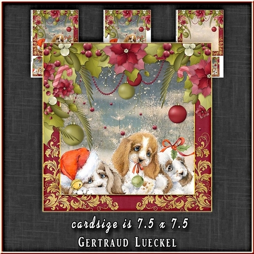Christmas Puppy Love Card Topper 1332
