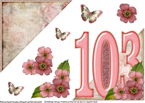 Add On for Vintage Easel 103th Birthday Card Kit 1178