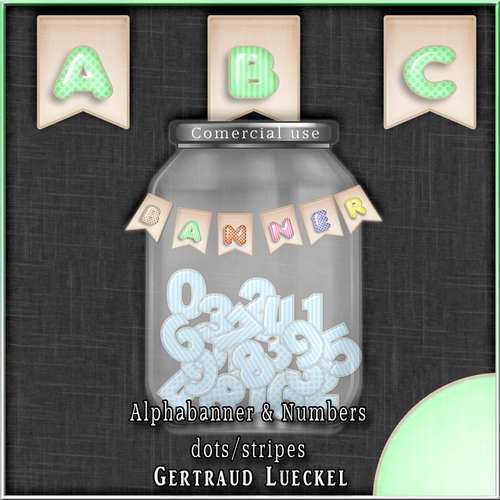 Numbers and Alpha-Banner 1344 green