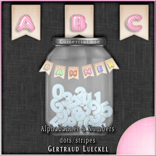 Numbers and Alpha-Banner 1344 pink