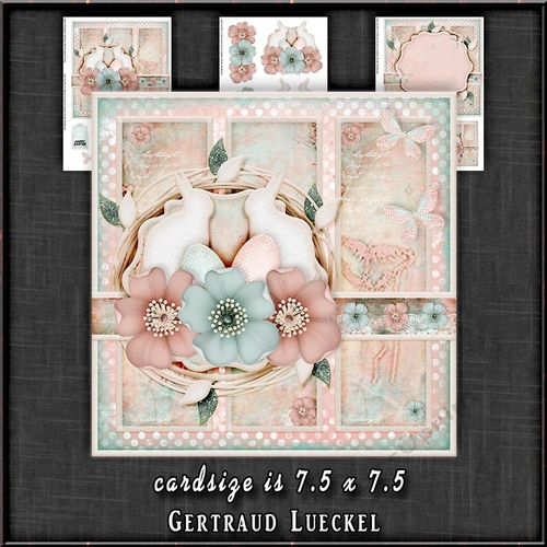 Happy Easter Grunge Shabby Vintage Card Kit 1351