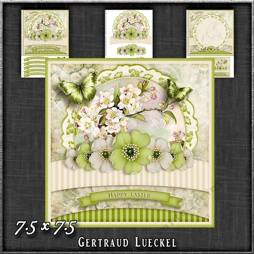 Vintage Pastel Shabby Chick Card Kit Green 1354