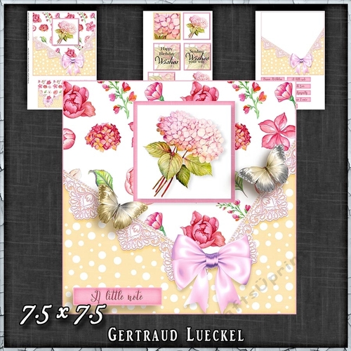Vintage Watercolour Soft Yellow Pink Card Topper Kit 1375