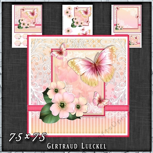 Vintage Pastel Shabby Butterfly Flower 1406