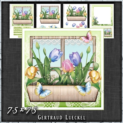 Flower Window Spring tulips Card Kit 1417