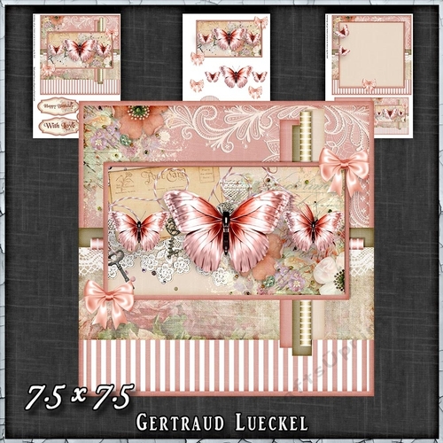 Vintage Shabby Look Letter Butterfly 1439