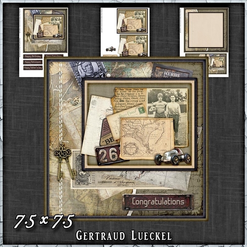 Shabby Vintage Male Card Kit 1449