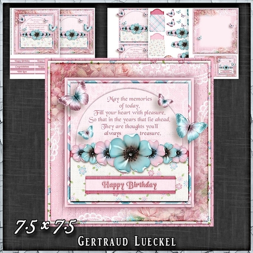 Vintage Shabby Grunge Flower Pink 1453