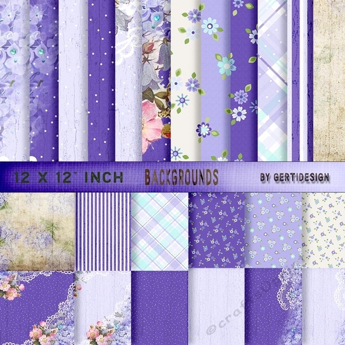 Vintage Shabby Grunge Flower Purple 161