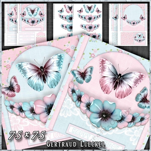 Vintage Soft Colour Flowers And Butterflies 1469