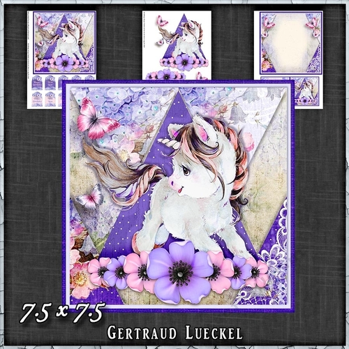 Vintage Shabby Grunge Magic Unicorn 1473