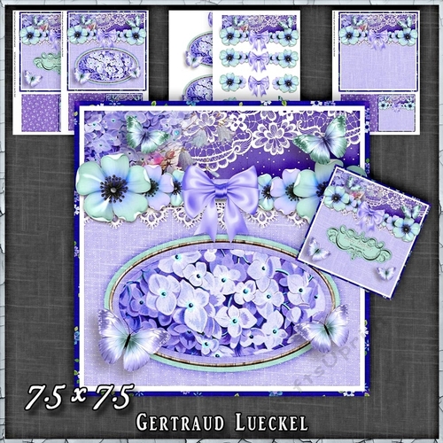 Vintage Shabby Purple card kit set 1478