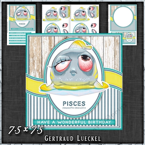 Zodiac Funny Pisces Card Kit 1491