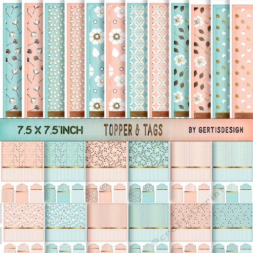 12 Baby Themed Card Base With Tags 1500