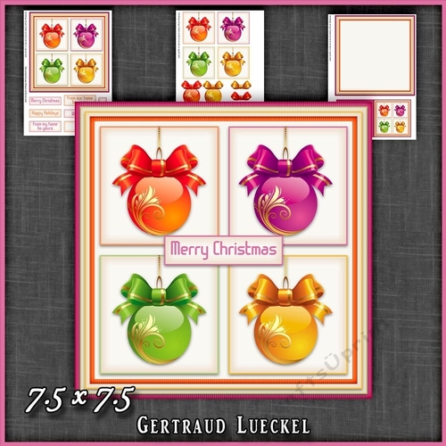 Christmas Balls Card Topper Kit 1523