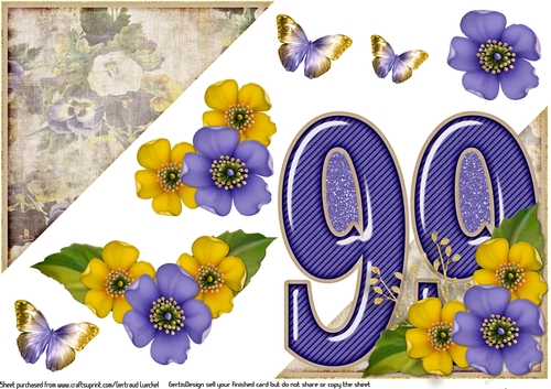 Add On for Vintage Easel 99th Birthday Card Kit 1179